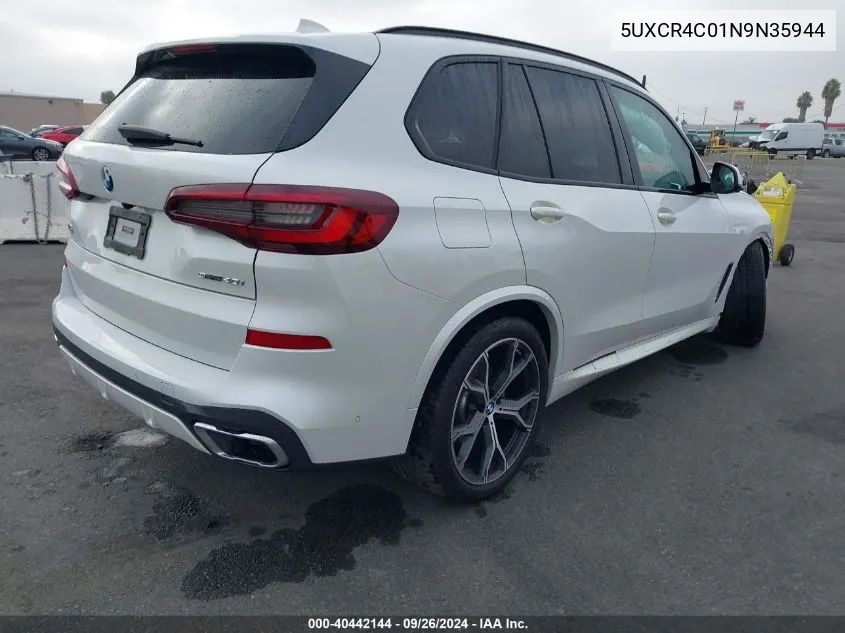 2022 BMW X5 Sdrive40I VIN: 5UXCR4C01N9N35944 Lot: 40442144