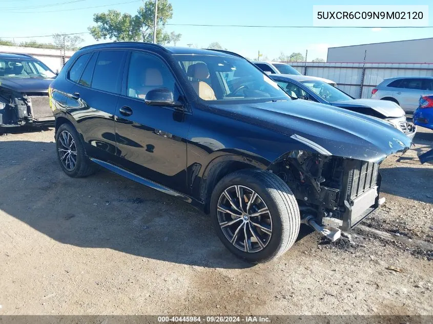 2022 BMW X5 xDrive40I VIN: 5UXCR6C09N9M02120 Lot: 40445984