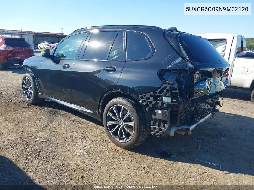 2022 BMW X5 xDrive40I VIN: 5UXCR6C09N9M02120 Lot: 40445984