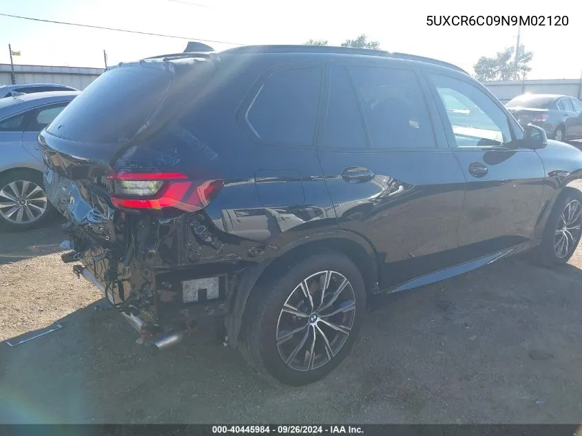 2022 BMW X5 xDrive40I VIN: 5UXCR6C09N9M02120 Lot: 40445984