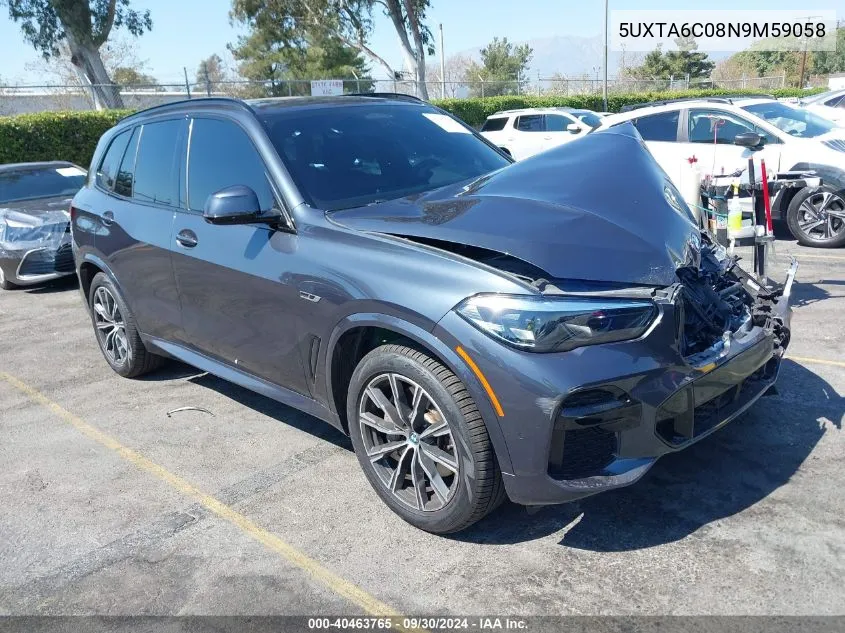 2022 BMW X5 Phev xDrive45E VIN: 5UXTA6C08N9M59058 Lot: 40463765