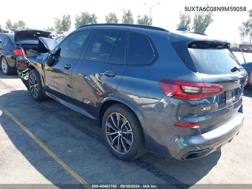 2022 BMW X5 Phev xDrive45E VIN: 5UXTA6C08N9M59058 Lot: 40463765