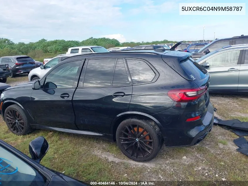 2022 BMW X5 xDrive40I VIN: 5UXCR6C04N9M58787 Lot: 40484146