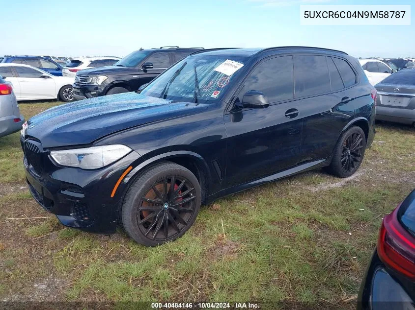 2022 BMW X5 xDrive40I VIN: 5UXCR6C04N9M58787 Lot: 40484146