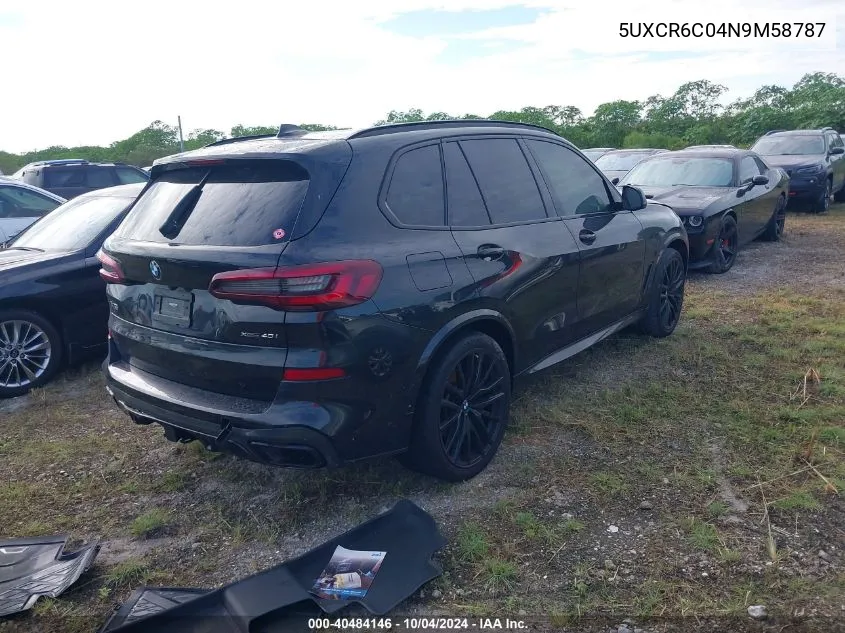 2022 BMW X5 xDrive40I VIN: 5UXCR6C04N9M58787 Lot: 40484146