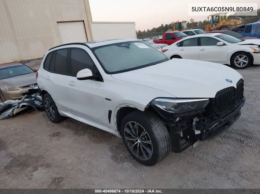 2022 BMW X5 Phev xDrive45E VIN: 5UXTA6C05N9L80849 Lot: 40496674