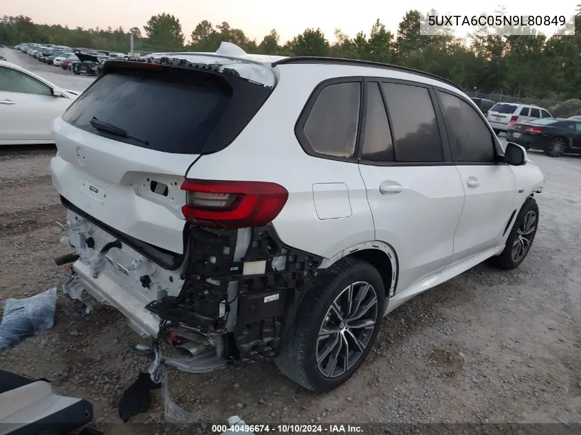 2022 BMW X5 Phev xDrive45E VIN: 5UXTA6C05N9L80849 Lot: 40496674