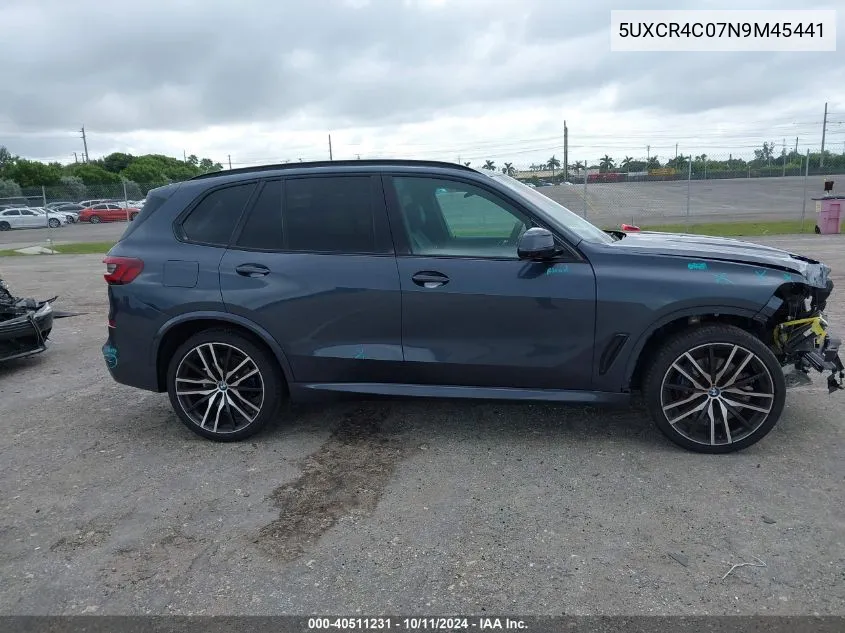 2022 BMW X5 Sdrive40I VIN: 5UXCR4C07N9M45441 Lot: 40511231