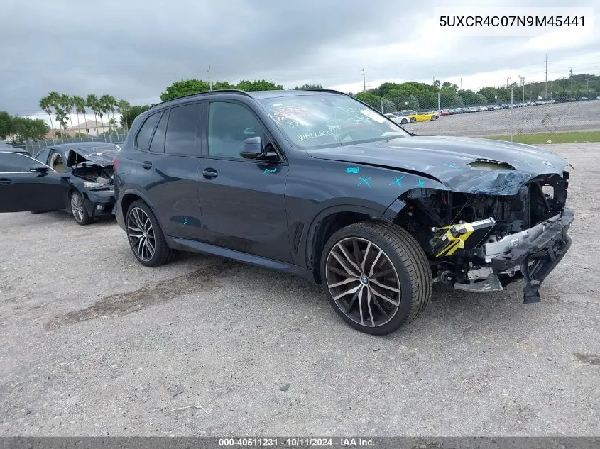 2022 BMW X5 Sdrive40I VIN: 5UXCR4C07N9M45441 Lot: 40511231