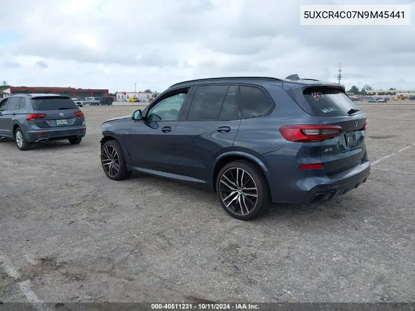 2022 BMW X5 Sdrive40I VIN: 5UXCR4C07N9M45441 Lot: 40511231