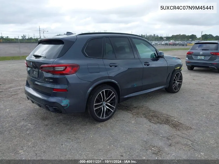 2022 BMW X5 Sdrive40I VIN: 5UXCR4C07N9M45441 Lot: 40511231