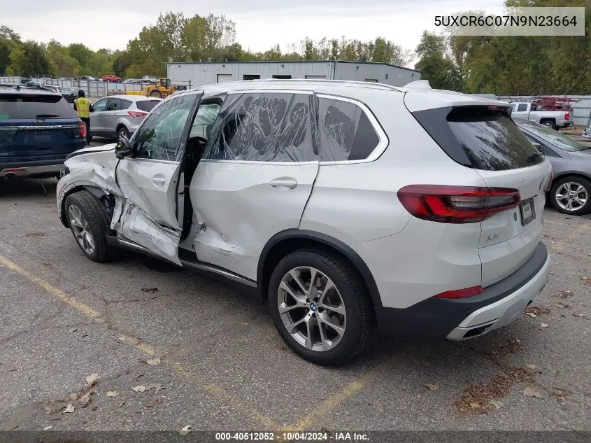 2022 BMW X5 xDrive40I VIN: 5UXCR6C07N9N23664 Lot: 40512052