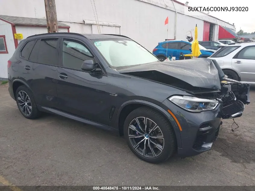 2022 BMW X5 Phev xDrive45E VIN: 5UXTA6C00N9J93020 Lot: 40548475