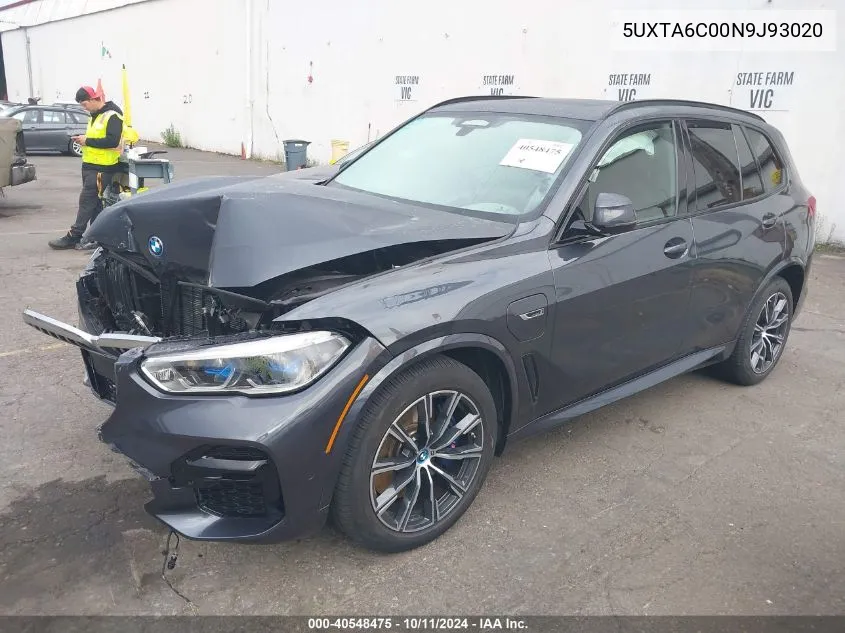 2022 BMW X5 Phev xDrive45E VIN: 5UXTA6C00N9J93020 Lot: 40548475