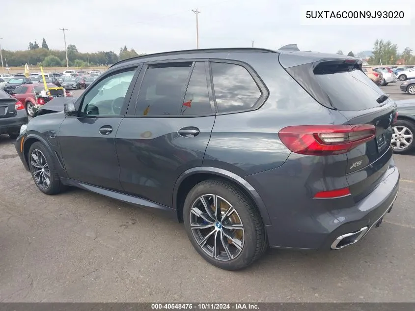 2022 BMW X5 Phev xDrive45E VIN: 5UXTA6C00N9J93020 Lot: 40548475