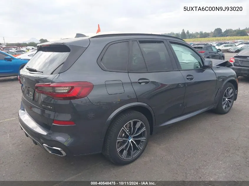 2022 BMW X5 Phev xDrive45E VIN: 5UXTA6C00N9J93020 Lot: 40548475