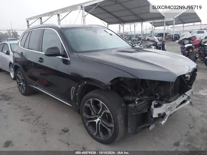 2022 BMW X5 Sdrive40I VIN: 5UXCR4C02N9J95719 Lot: 40576826