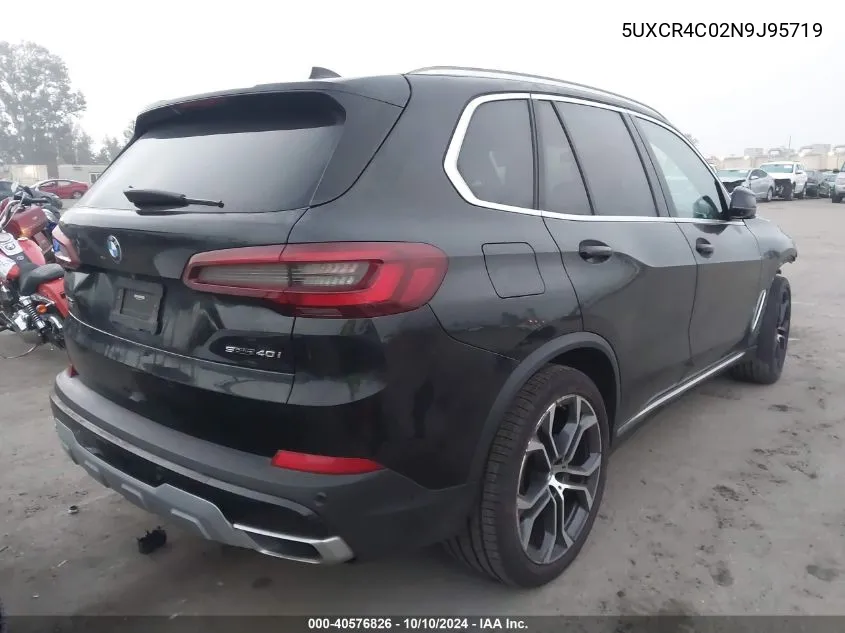 2022 BMW X5 Sdrive40I VIN: 5UXCR4C02N9J95719 Lot: 40576826