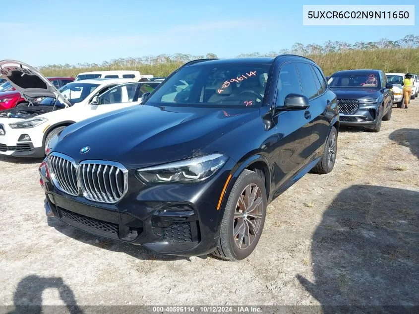 2022 BMW X5 xDrive40I VIN: 5UXCR6C02N9N11650 Lot: 40596114