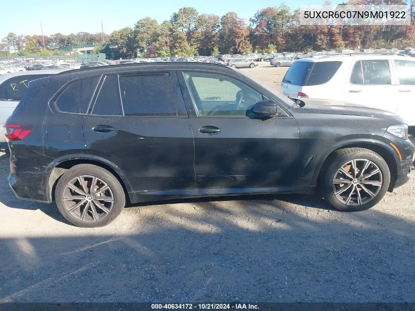 2022 BMW X5 xDrive40I VIN: 5UXCR6C07N9M01922 Lot: 40634172