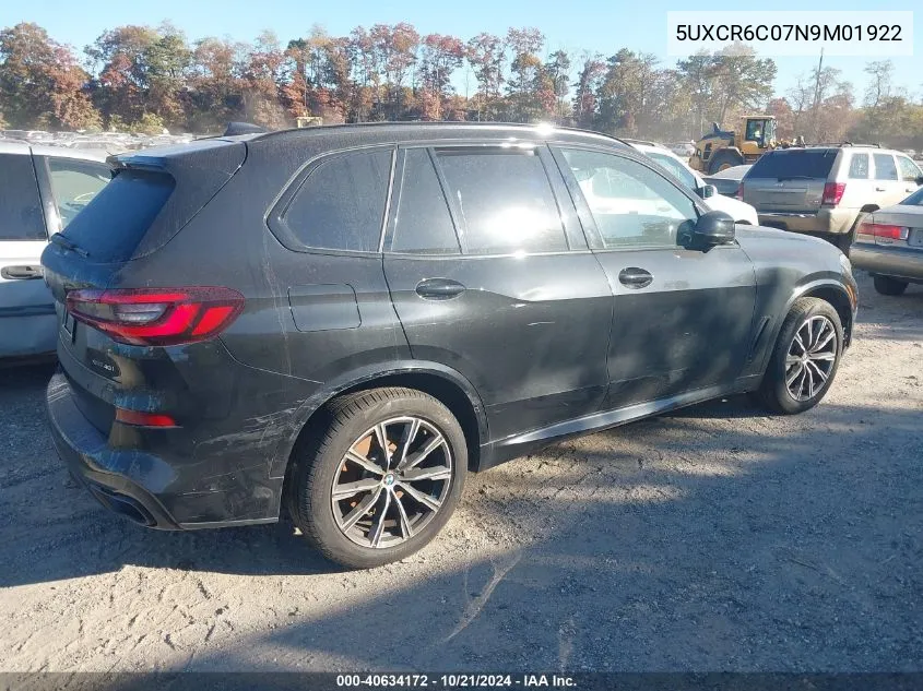 2022 BMW X5 xDrive40I VIN: 5UXCR6C07N9M01922 Lot: 40634172