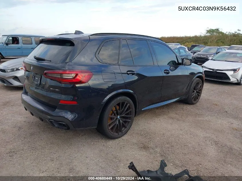 2022 BMW X5 Sdrive40I VIN: 5UXCR4C03N9K56432 Lot: 40680449