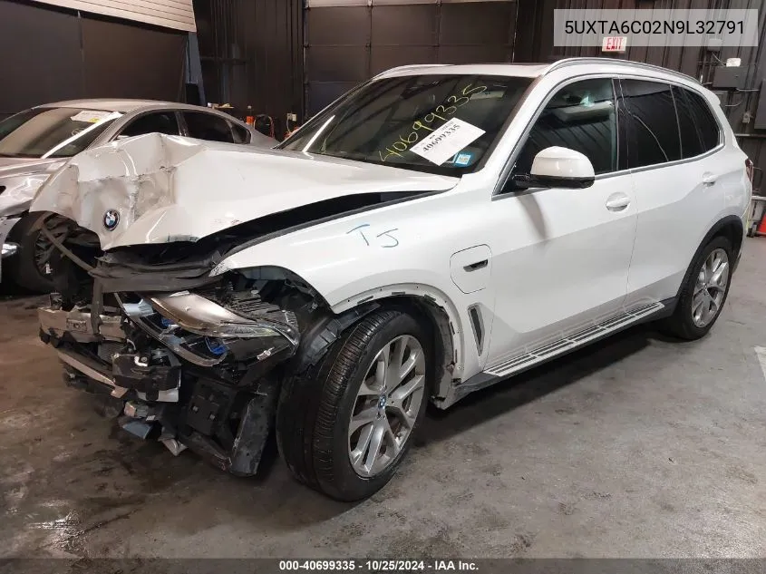 2022 BMW X5 Phev xDrive45E VIN: 5UXTA6C02N9L32791 Lot: 40699335