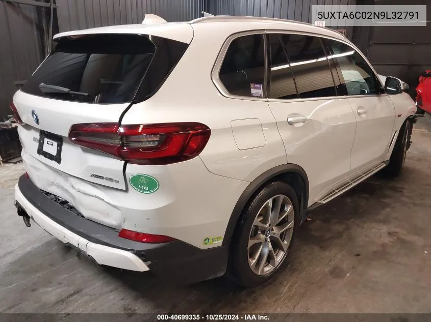 2022 BMW X5 Phev xDrive45E VIN: 5UXTA6C02N9L32791 Lot: 40699335