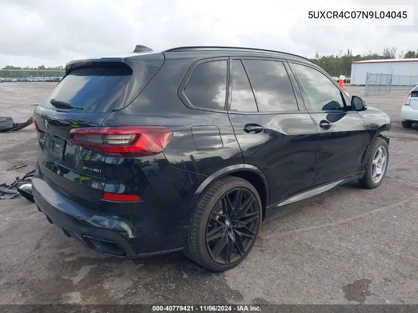 2022 BMW X5 Sdrive40I VIN: 5UXCR4C07N9L04045 Lot: 40779421