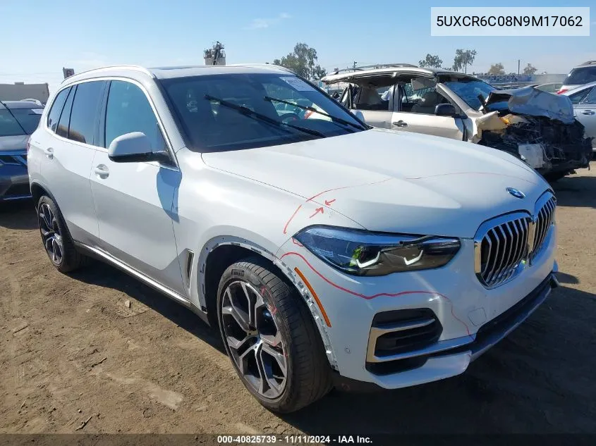 2022 BMW X5 xDrive40I VIN: 5UXCR6C08N9M17062 Lot: 40825739