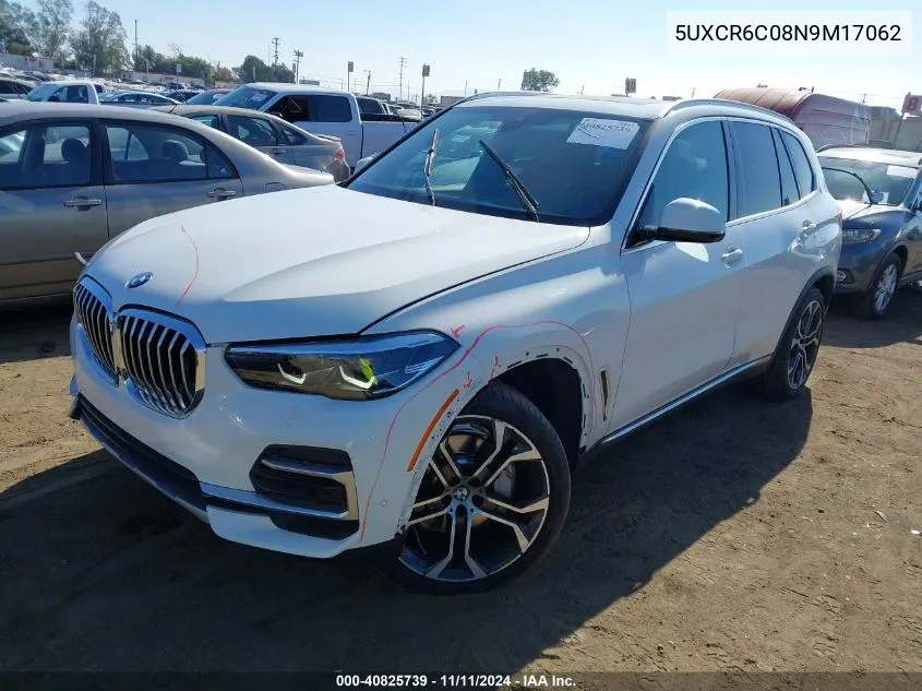 2022 BMW X5 xDrive40I VIN: 5UXCR6C08N9M17062 Lot: 40825739