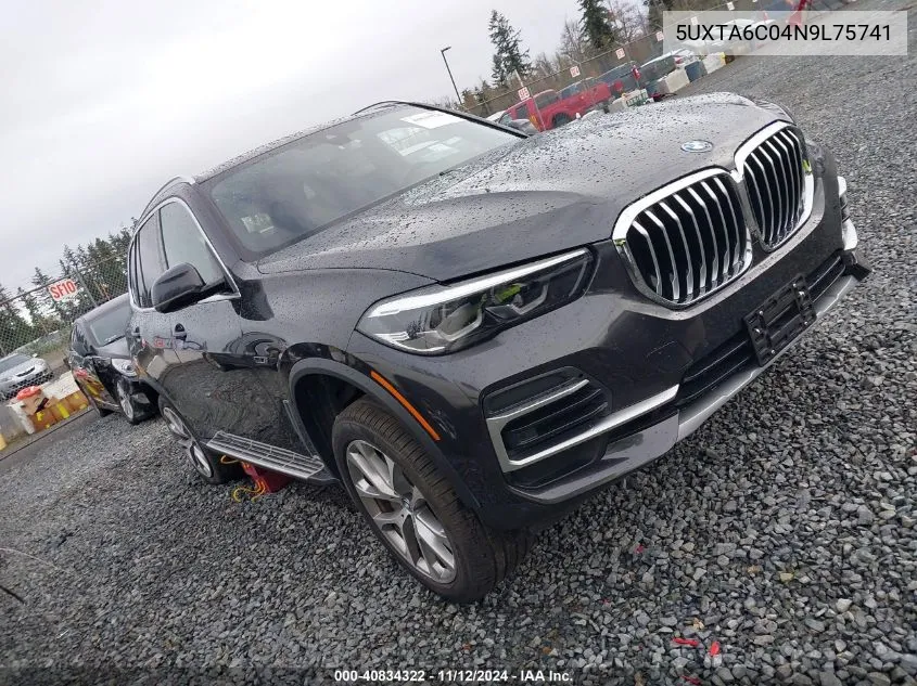 2022 BMW X5 Phev xDrive45E VIN: 5UXTA6C04N9L75741 Lot: 40834322