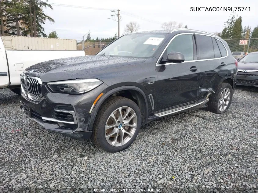 2022 BMW X5 Phev xDrive45E VIN: 5UXTA6C04N9L75741 Lot: 40834322