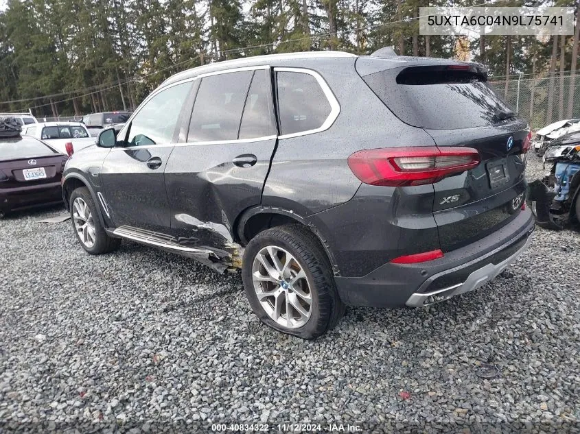 2022 BMW X5 Phev xDrive45E VIN: 5UXTA6C04N9L75741 Lot: 40834322