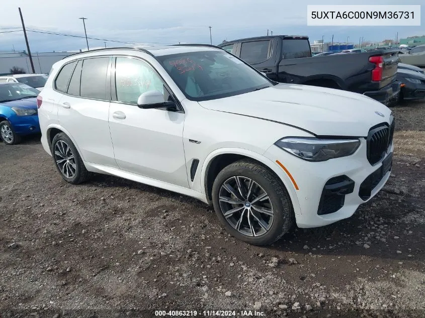 2022 BMW X5 Phev xDrive45E VIN: 5UXTA6C00N9M36731 Lot: 40863219