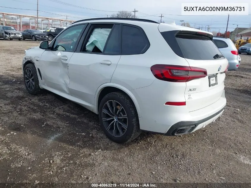 2022 BMW X5 Phev xDrive45E VIN: 5UXTA6C00N9M36731 Lot: 40863219