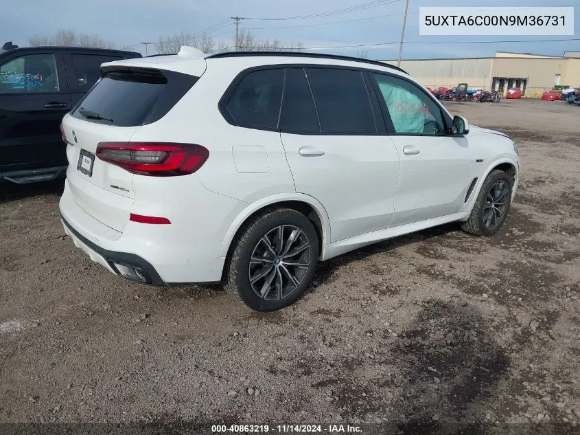 2022 BMW X5 Phev xDrive45E VIN: 5UXTA6C00N9M36731 Lot: 40863219