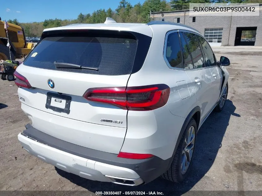 2023 BMW X5 xDrive40I VIN: 5UXCR6C03P9S00442 Lot: 39350407