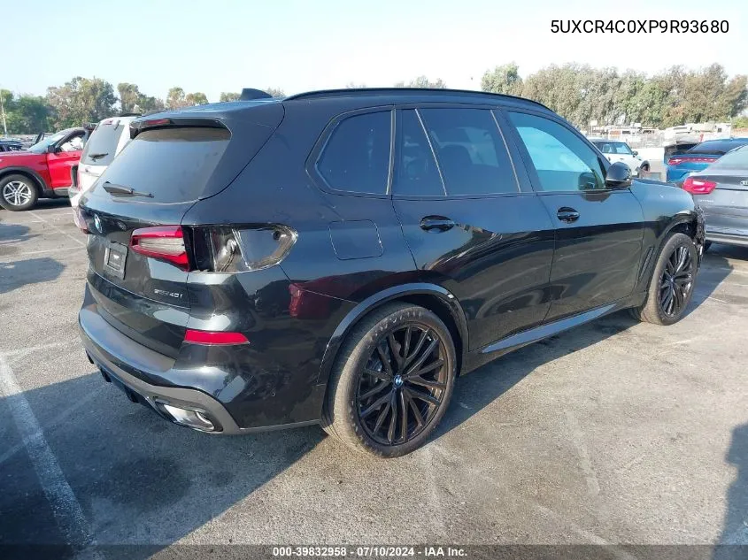 2023 BMW X5 Sdrive40I VIN: 5UXCR4C0XP9R93680 Lot: 39832958