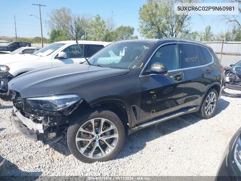 2023 BMW X5 xDrive40I VIN: 5UXCR6C02P9N60981 Lot: 40575534