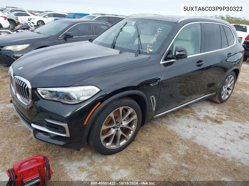 2023 BMW X5 Phev xDrive45E VIN: 5UXTA6C03P9P30322 Lot: 40581422