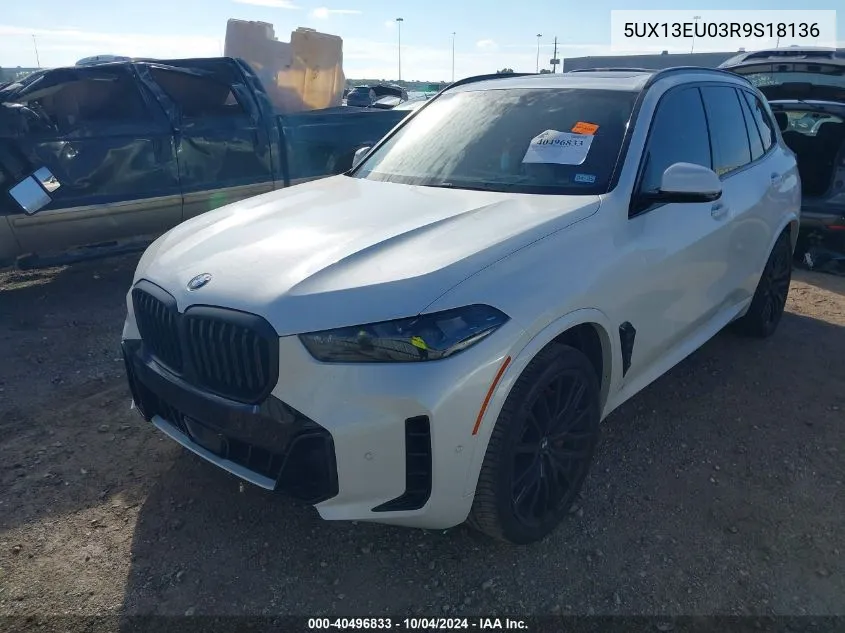 2024 BMW X5 Sdrive40I VIN: 5UX13EU03R9S18136 Lot: 40496833