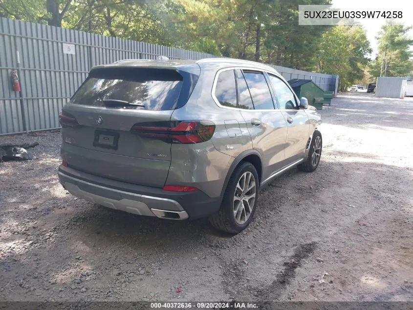 2025 BMW X5 xDrive40I VIN: 5UX23EU03S9W74258 Lot: 40372636