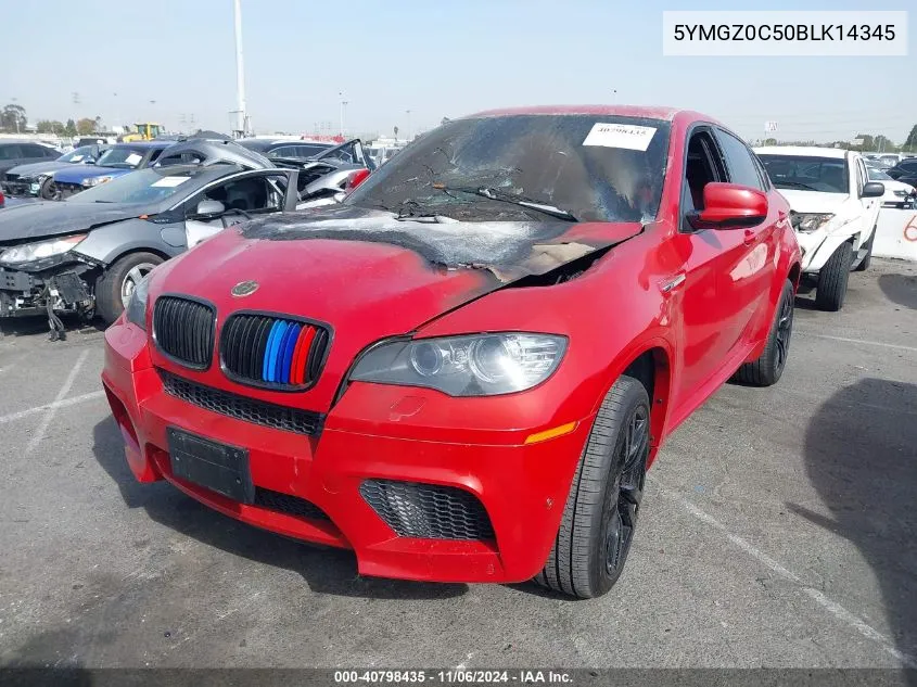 2011 BMW X6 M VIN: 5YMGZ0C50BLK14345 Lot: 40798435