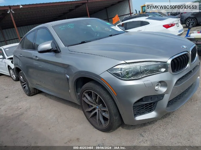 2015 BMW X6 M VIN: 5YMKW8C50F0G93653 Lot: 40203465