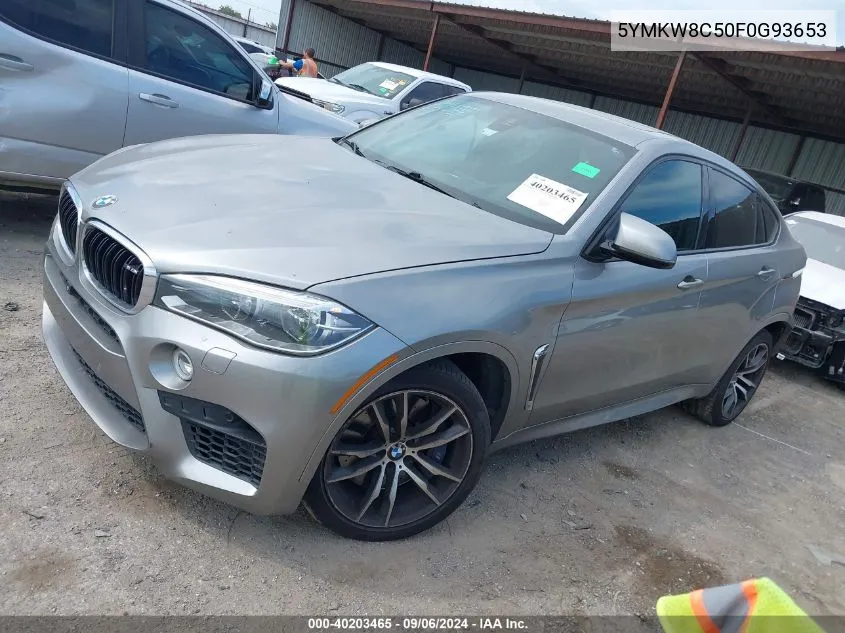 2015 BMW X6 M VIN: 5YMKW8C50F0G93653 Lot: 40203465