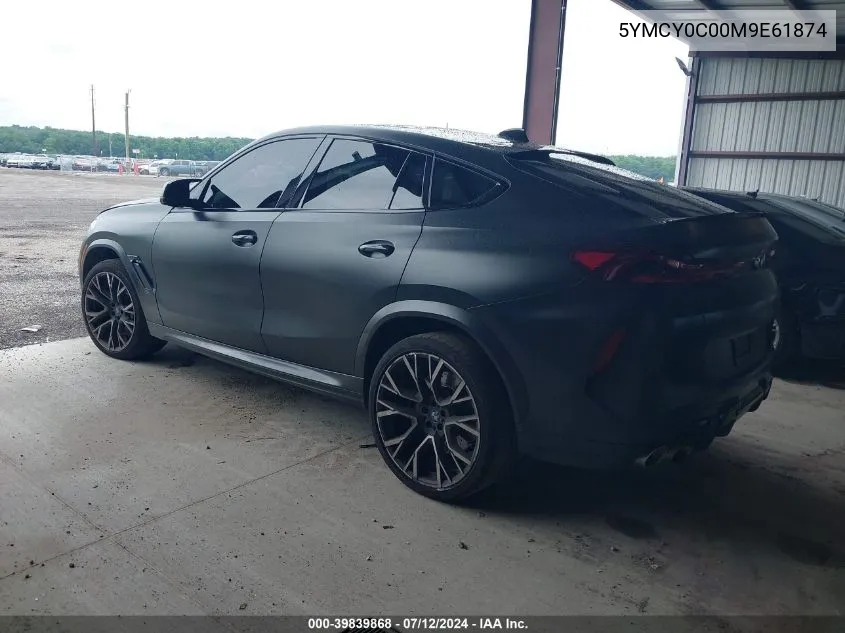 2021 BMW X6 M VIN: 5YMCY0C00M9E61874 Lot: 39839868