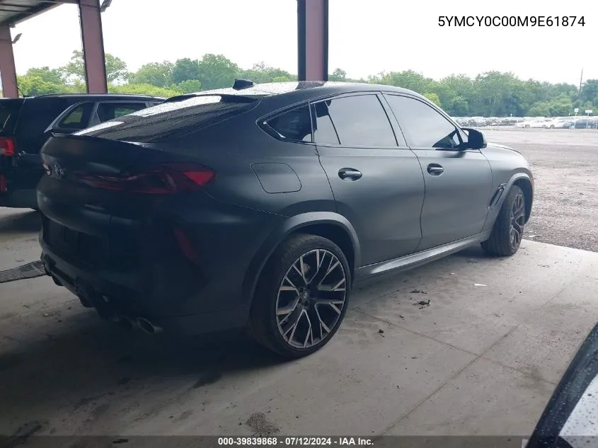 2021 BMW X6 M VIN: 5YMCY0C00M9E61874 Lot: 39839868