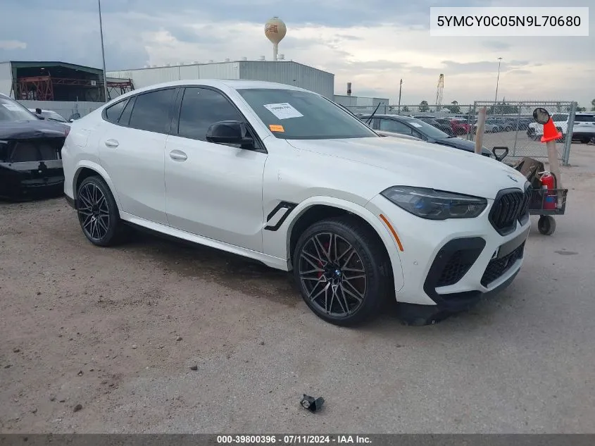 2022 BMW X6 M VIN: 5YMCY0C05N9L70680 Lot: 39800396