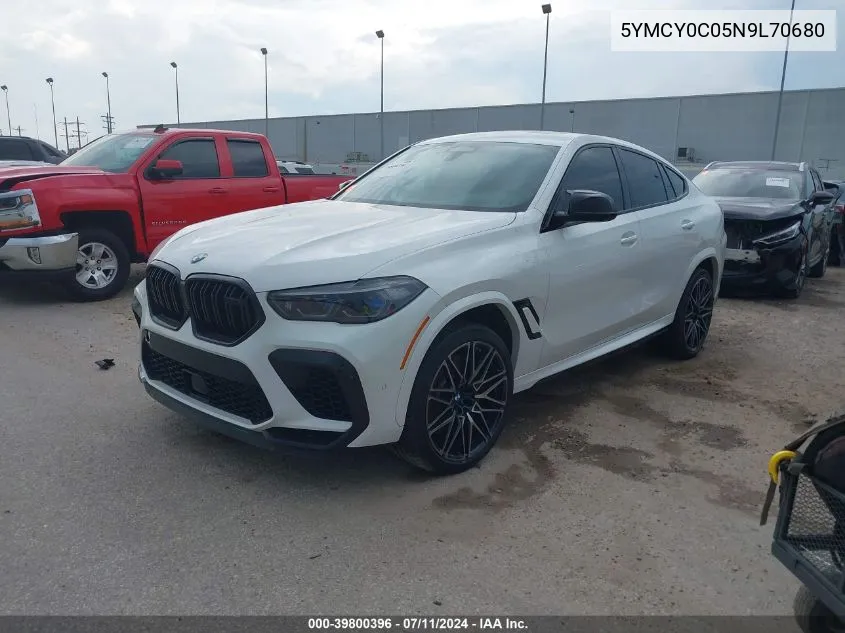 2022 BMW X6 M VIN: 5YMCY0C05N9L70680 Lot: 39800396